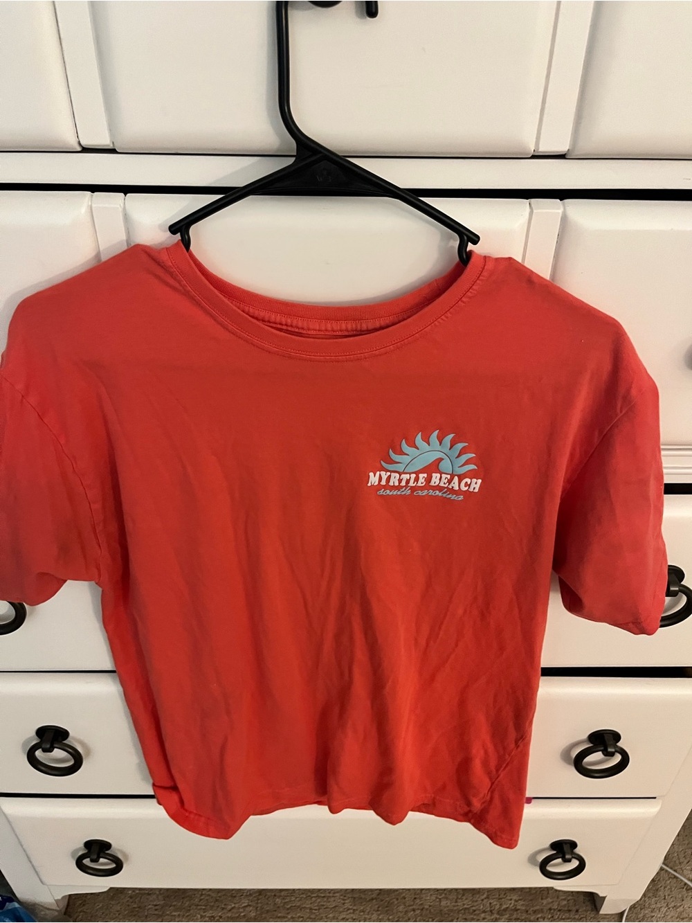 Myrtle Beach Coral Short Sleeve Tee - Casual Crew Neck